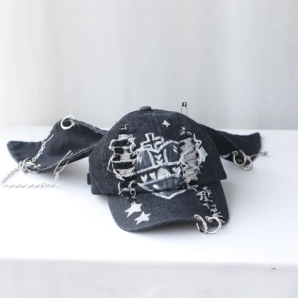 Девушка новые джинсы y2k длинные кроличьи уши ковбойская бейсболка кепка с