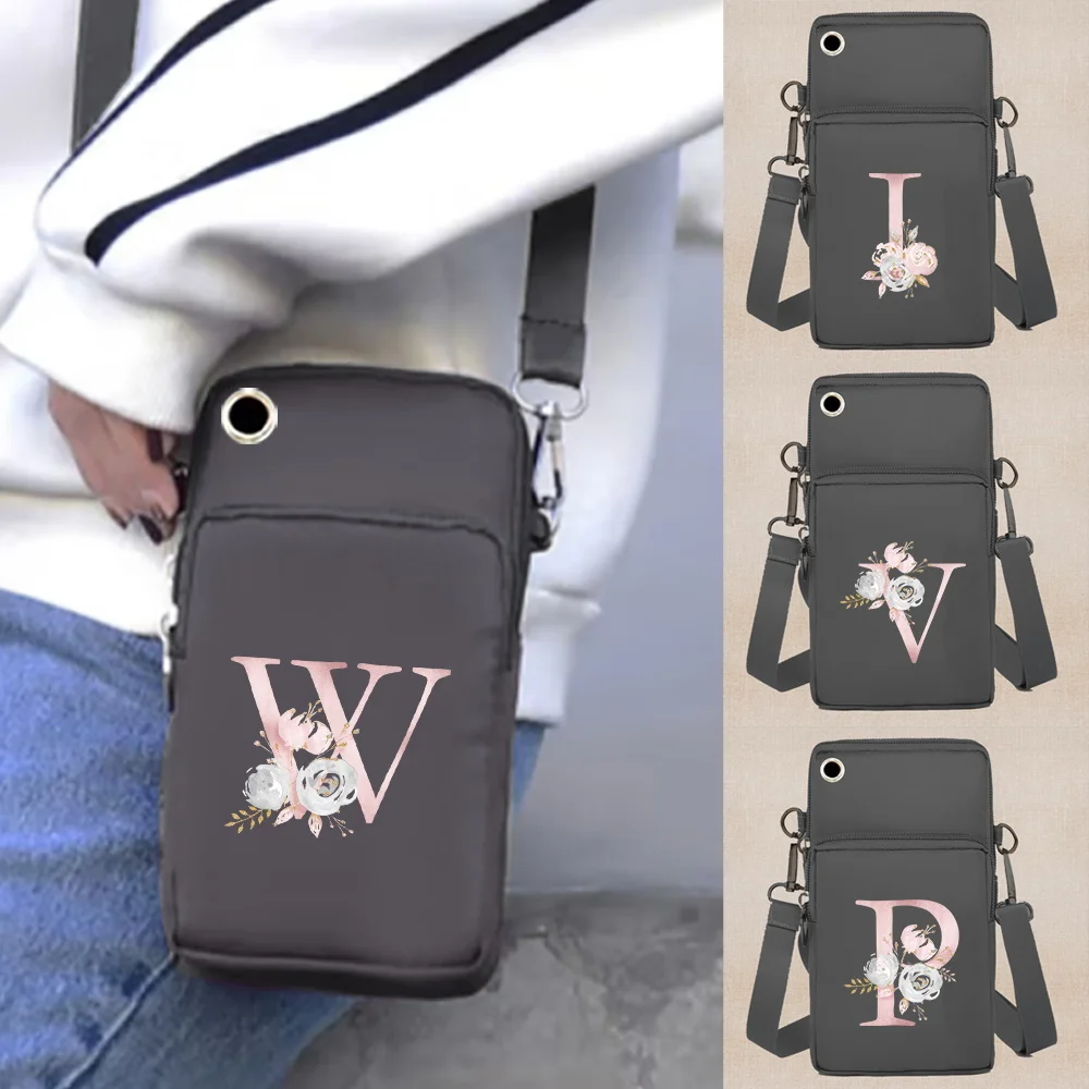 

Женская сумка на плечо, сумка-Органайзер для Apple/Huawei/Samsung, сумка для сотового телефона, пакет аксессуаров с цветочным принтом