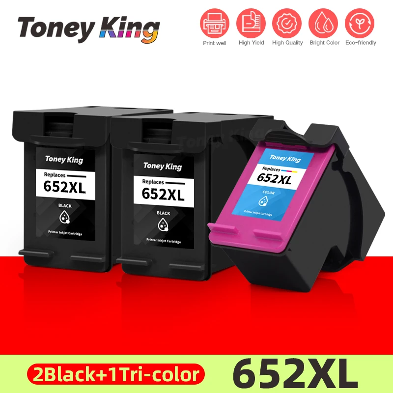 

Сменный чернильный картридж TONEY KING 652 652XL для принтера HP DeskJet 1115 2135 3635 3755 3835 3836 4535 4675