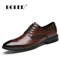 genuine leather men shoes british style oxford shoes men luxury formal business dress shoes pointed toe lace up wedding shoe