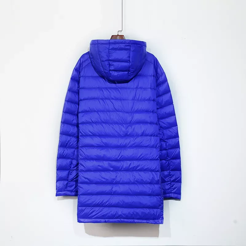 2022New 5XL 6XL 7XL 8XL Mens Lightweight Down Jacket 2022 Autumn Winter Men's Hooded Long Casual Regular Ultra-thin Men'