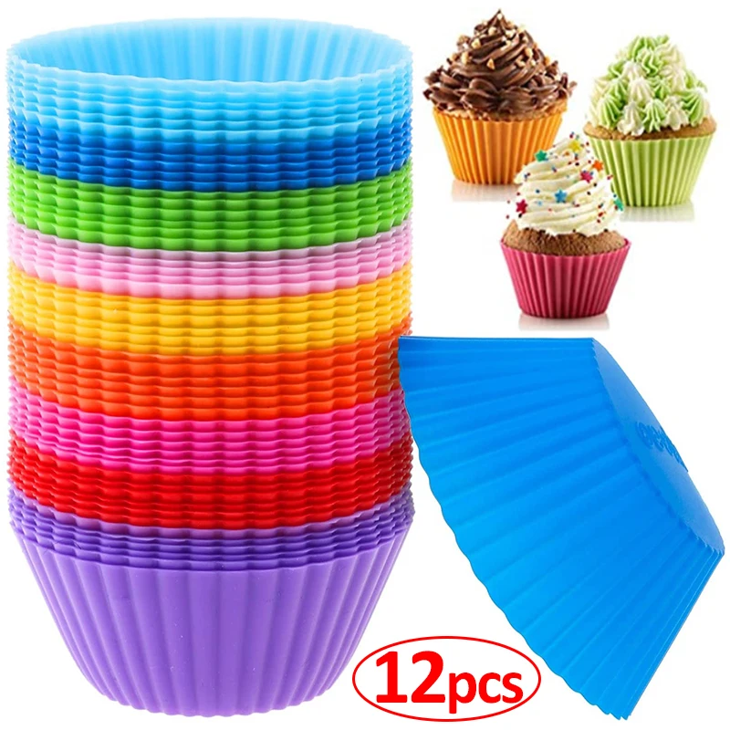 

12/6/3/1pcs Silicone Cake Mold Round Muffin Cupcake Baking Molds Kitchen Cooking Bakeware DIY Cup Cake Maker Decoration Tools