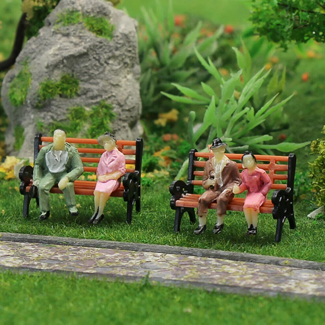 

10* Model Train HO TT Scale 1:87 Bench Chair Settee Street Park Layout Plastic Crafts Home Decor Kids Toys Garden Decoration