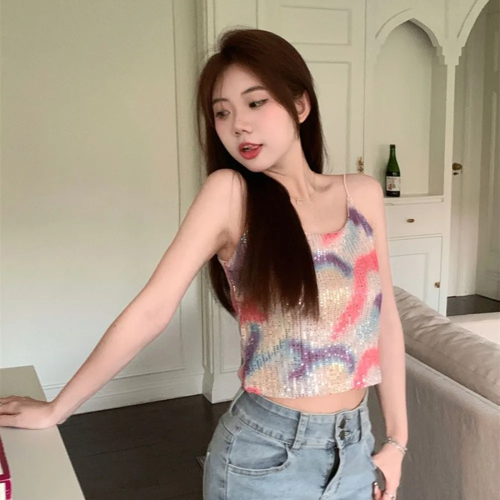 Модный летний сексуальный жилет на бретельках Спайс для девочек Милая