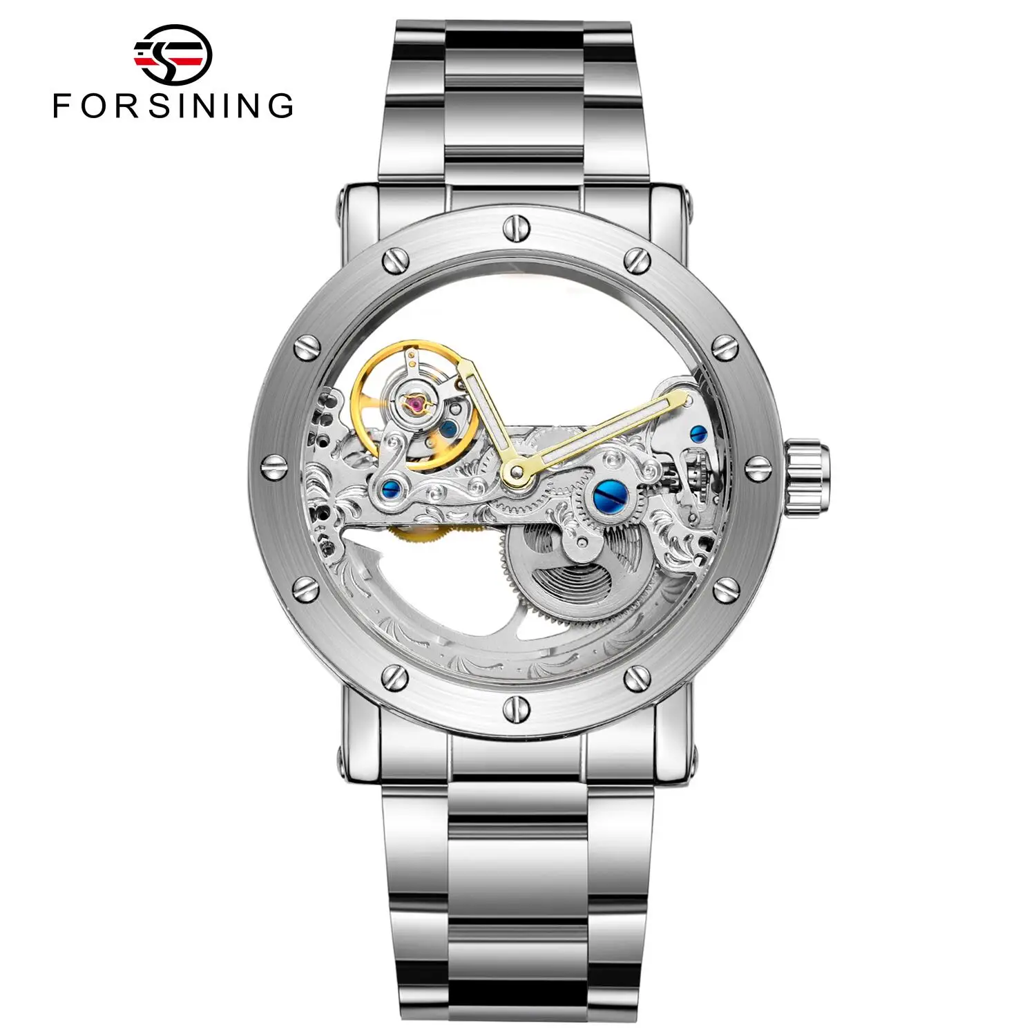 Модные брендовые двойные прозрачные полые полностью автоматические