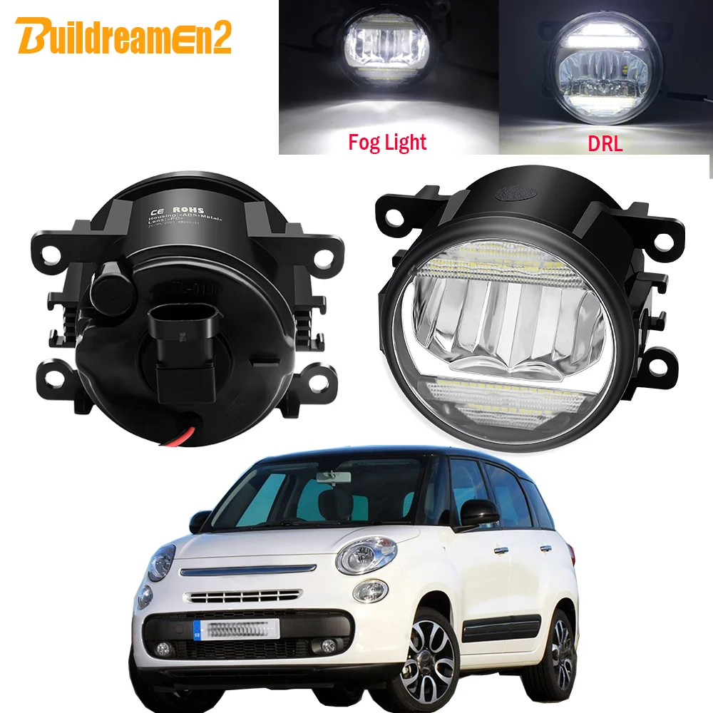 

2 X 30W 8000LM Fog Light Assembly DRL For Fiat 500L 2012-2017 Car External LED Fog Daytime Running Lamp H11 12V High Bright