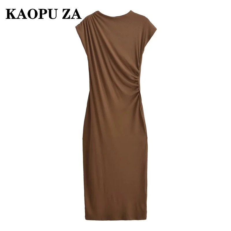 KAOPU ZA 2024 осеннее новое женское элегантное платье с короткими рукавами женский топ