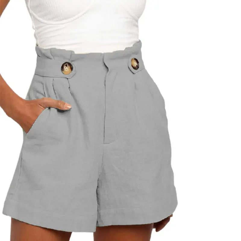 

2023 European and American Women's Summer Short Pleated Pocket A-line Elastic Lace Up High Waist New Shorts Shorts Women