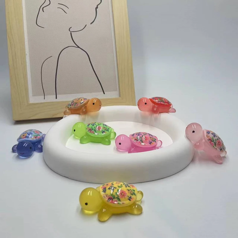 Мультяшная Светящаяся В Темноте Фигурка Черепахи Аквариум Мини-рыба Полимерные