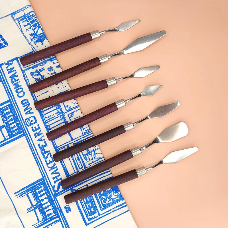 

7Pcs/Set Stainless Steel Oil Painting Knives Artist Crafts Spatula Palette Knife Oil Painting Mixing Knife Scraper Art Tools