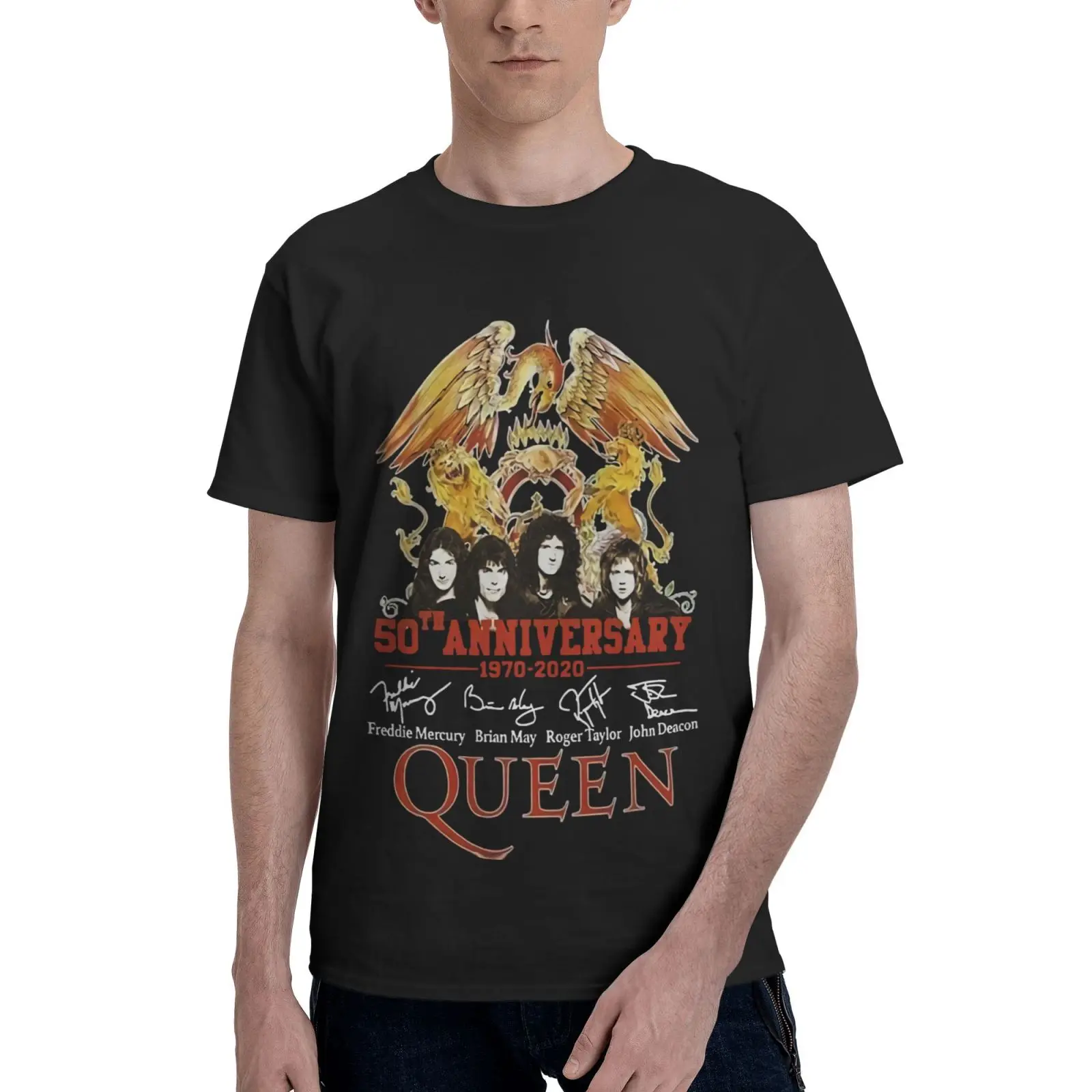 

Queen Queen 50Th Anniversary Memories Oversized T-Shirt Top Blouse Men's Clothing T-Shirts T-Shirts Men's T-Shirt Anime T-Shirt