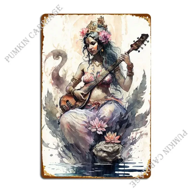 Металлическая табличка Бог Сарасвавати