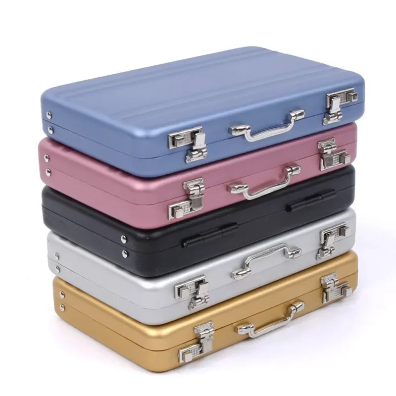 

1PC New Aluminum Storage Box Business ID Credit Card Holder Mini Suitcase Bank Card Box Holder Jewelry Case Organizer Rectangle