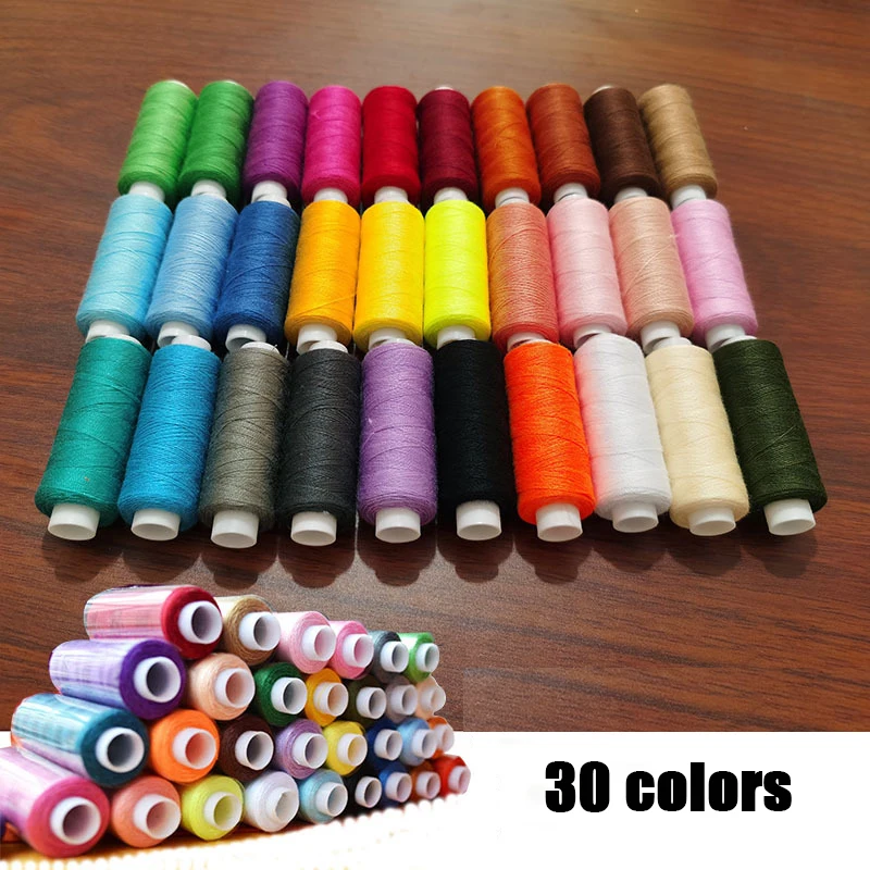 

30pcs Mixed Color 250yards Sewing Thread Polyester Embroidery Thread Set Strong Durable Threads Needlework For Hand Machines