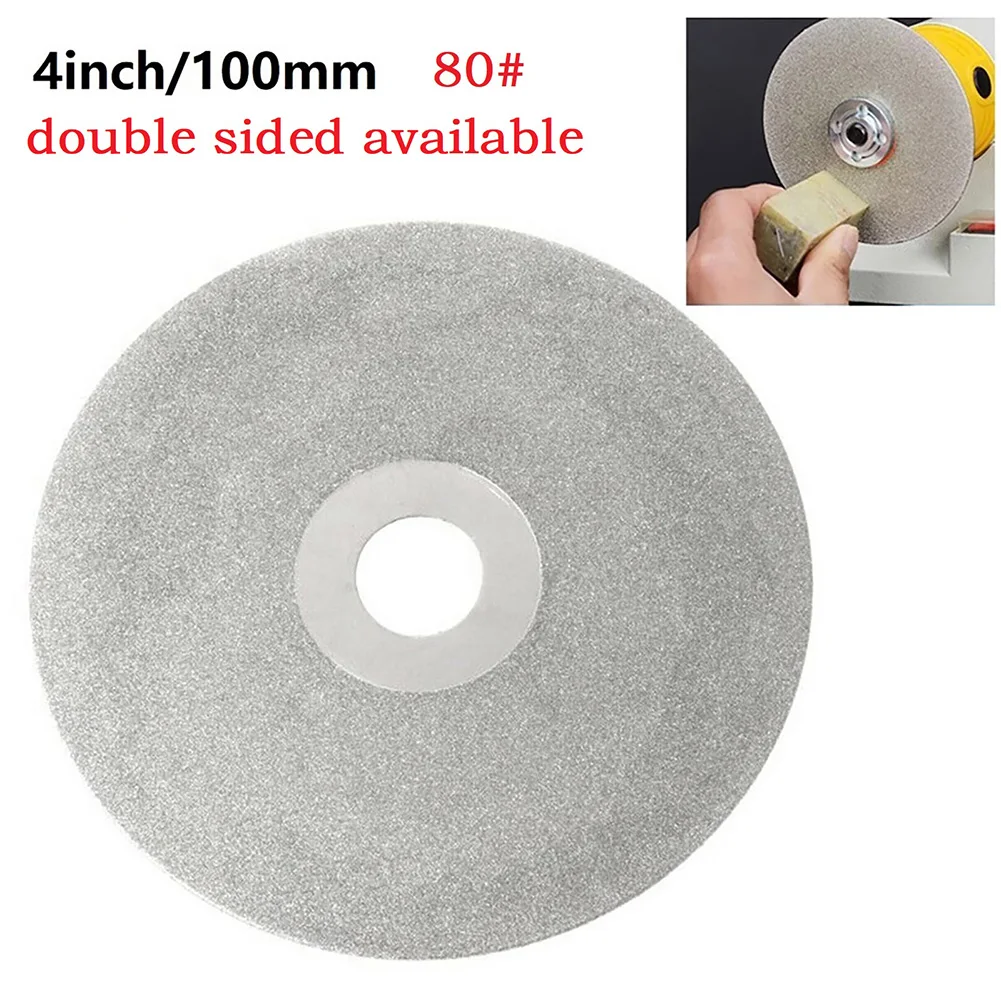 

1PC 100mm Polishing Grinding Disc Double-sided Available 36/60/80/120Grit Diamond Coated Flat Lap Rotary Engraving Carving Tool