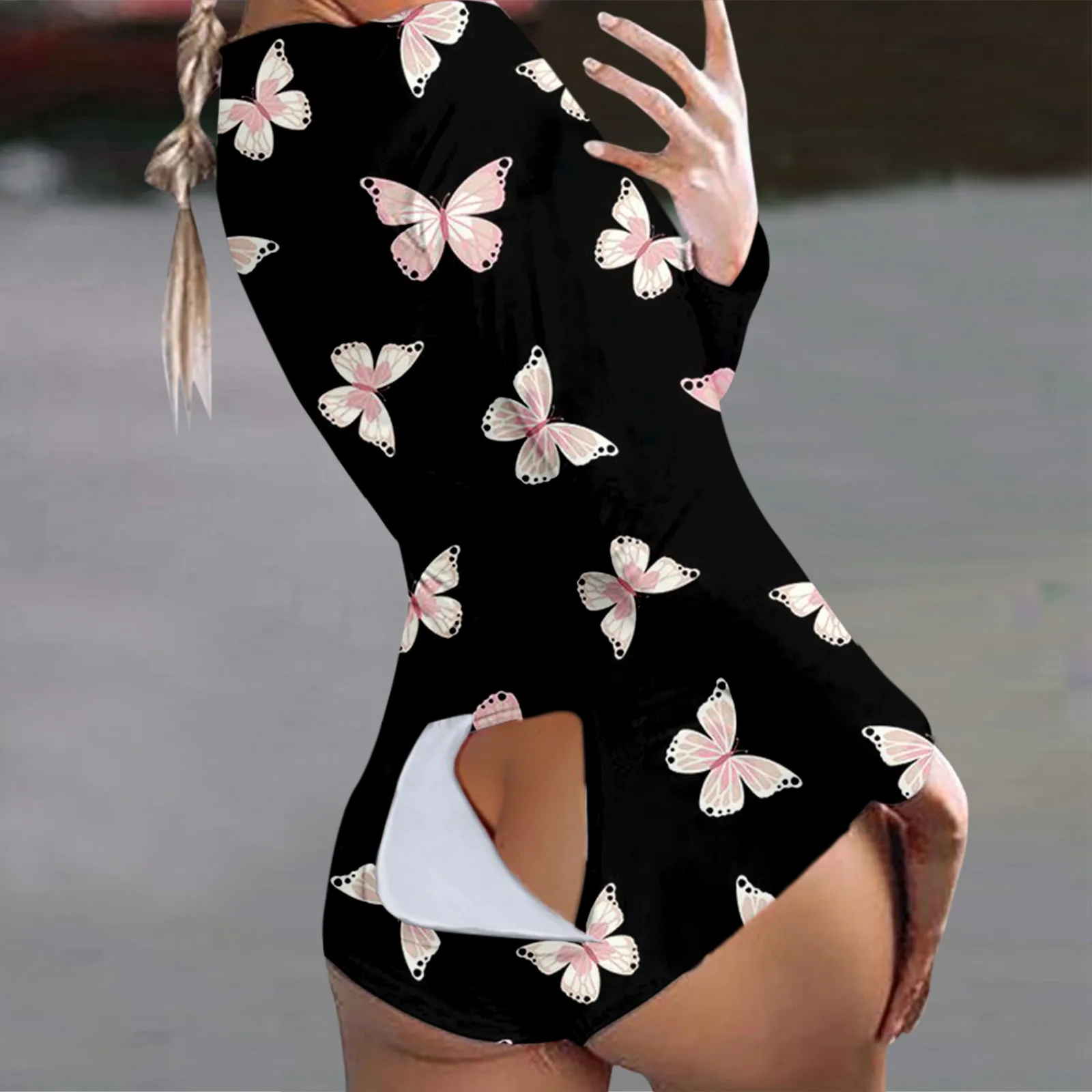 

Buttoned Jumpsuit Onesies Button Down Flap Adults Print Women's Functional Women's Jumpsuit Pajamas Sleepwear 2023 Bodysuit