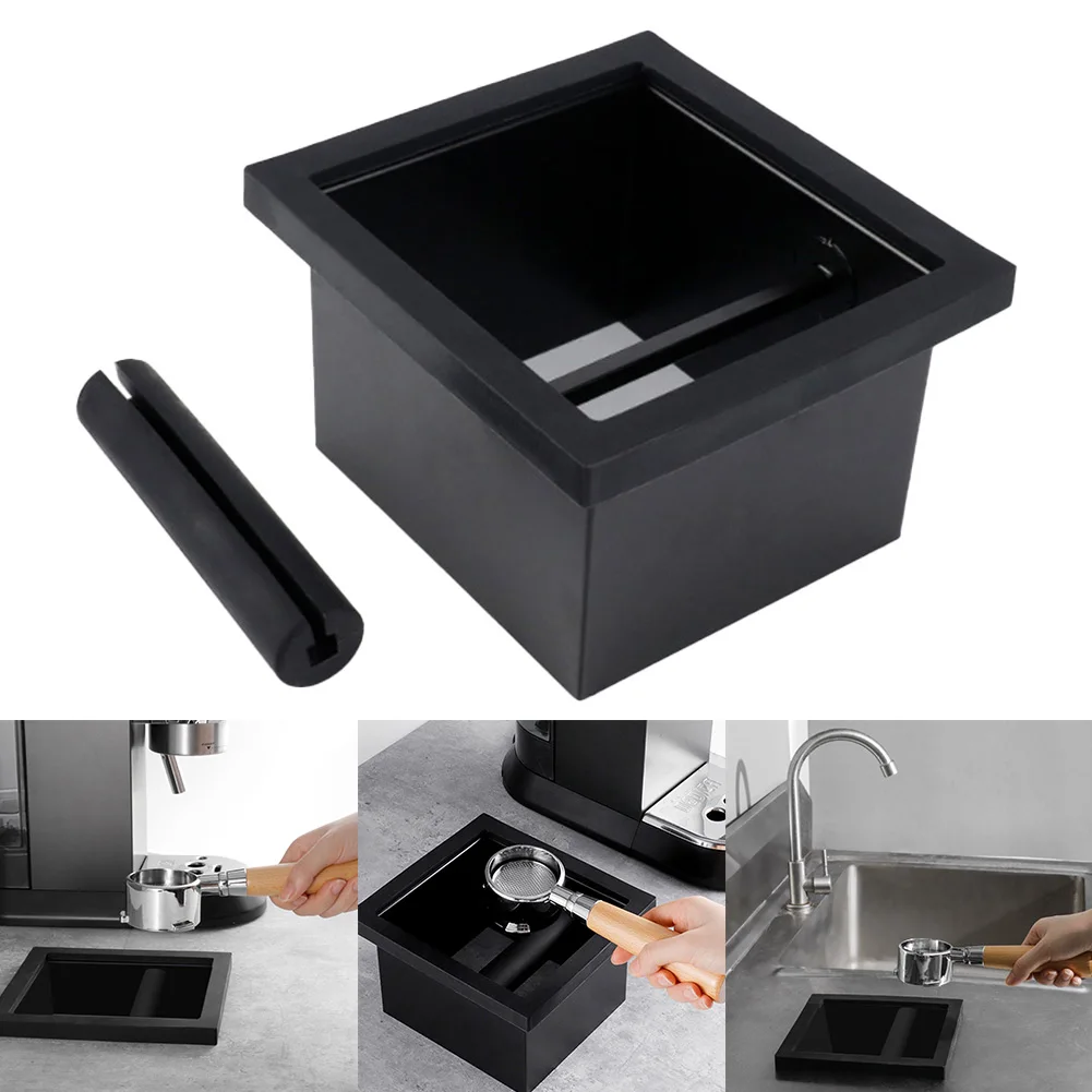 

Coffee Grounds Box Stainless Steel Espresso Coffee Knock Box Desktop Embedded Hollow Bottomless Grounds Bucket Grounds Bin