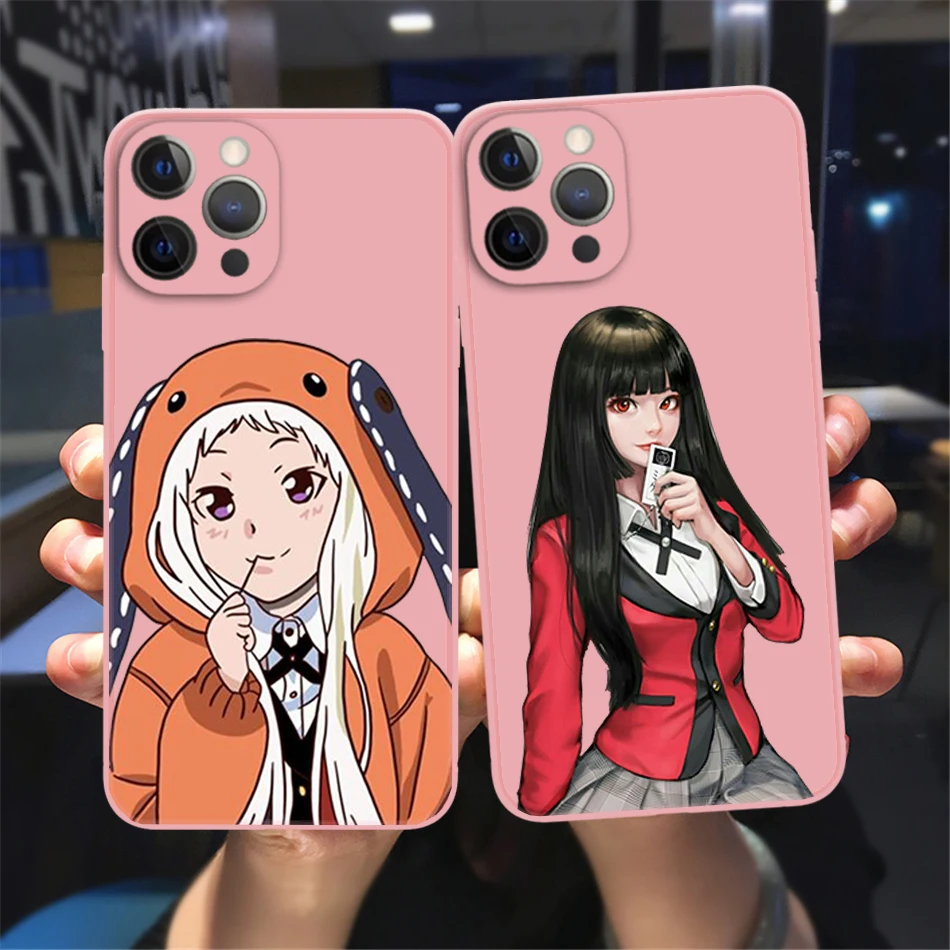 

Cute Anime Kakegurui Jabami Yumeko Phone Case for iPhone 13 12 11 Pro Max X Xs Xr 6s 8 7 Plus 13Mini Luxury Pink Silicone Cover