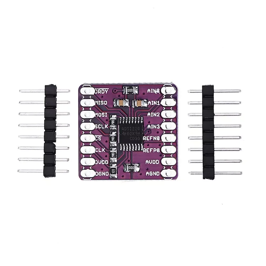 

ADS1220 ADC 24 Bit A/D Converter Module I2C Low Power 24 Bit Analog-to-Digital Converter Sensor Module SPI 3V-5V