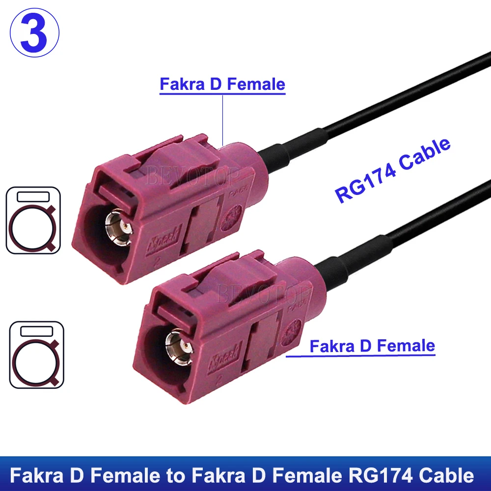 

BEVOTOP Fakra D-RG174 кабель, фиолетовый, 10 см - 10 м