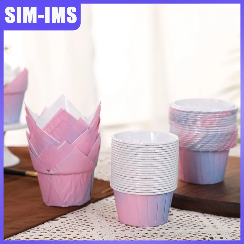 

50Pcs Mini Paper Cup High Temperature Resistant Cake Cup Party Baking Cup Waterproof Oil Proof Cake Cup Pallet Birthday Decor
