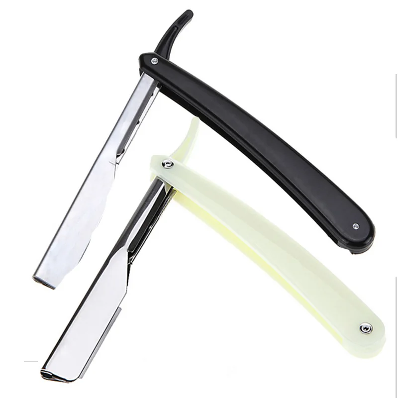 

1PCS 2-color In 2022, The New Men's Manual Razor Straight Edge Stainless Steel Razor Folding Razor Blade