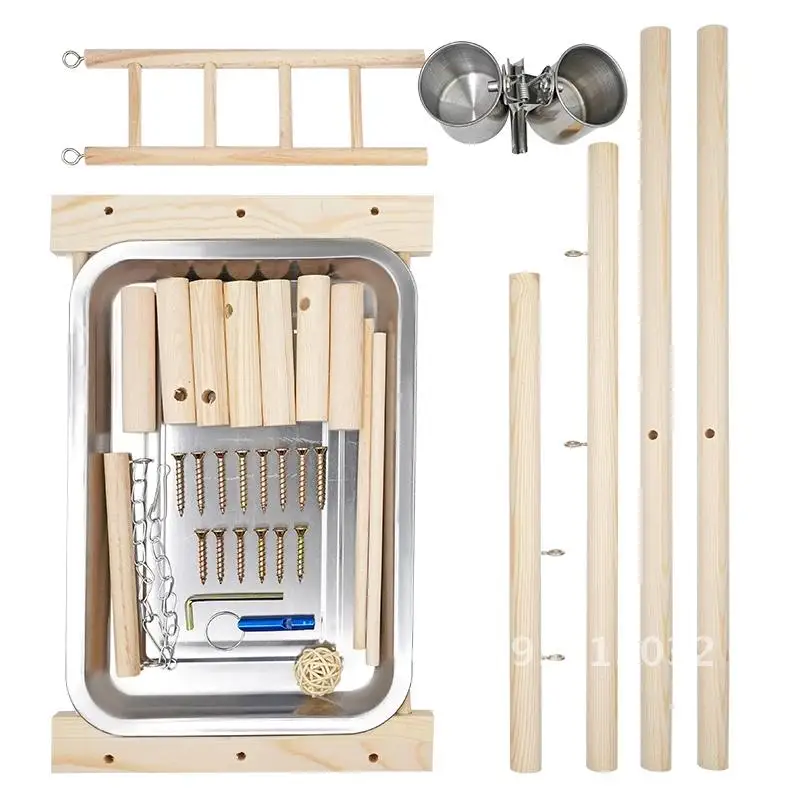 Подставки для игр с попугаем и деревянным подносом игрушек качели птиц чашка