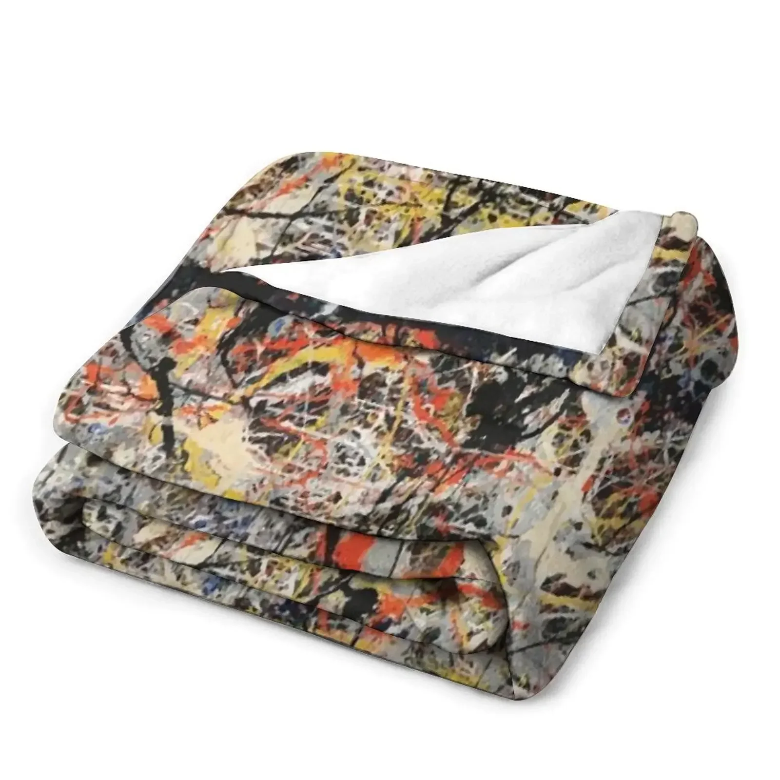 Jackson Pollack | СИНИЕ палочки одеяло пушистые Средние теплые одеяла