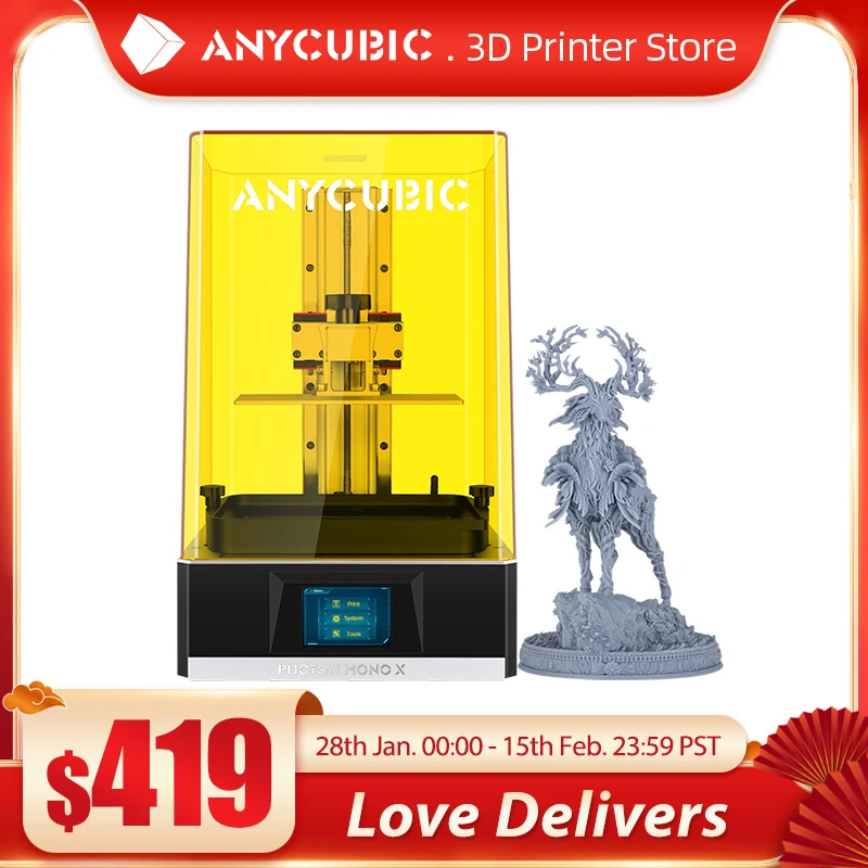 3D-принтер ANYCUBIC Photon Mono X монохромный с ЖК-дисплеем 8 9 дюйма 4K | Компьютеры и офис