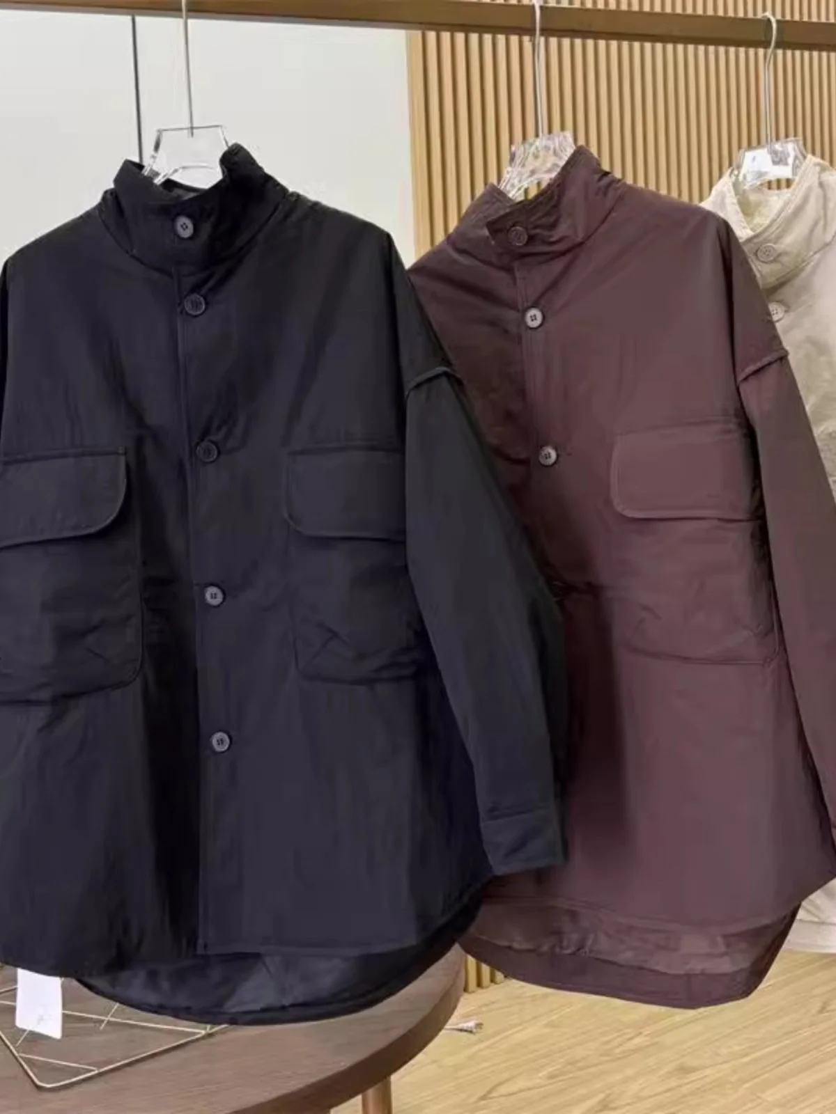 Retro Sle Solid Cargo Large Pocket Cotton-padded jacket Outerwear Autumn and Winter 2024 New Plus size women clothing All-M...