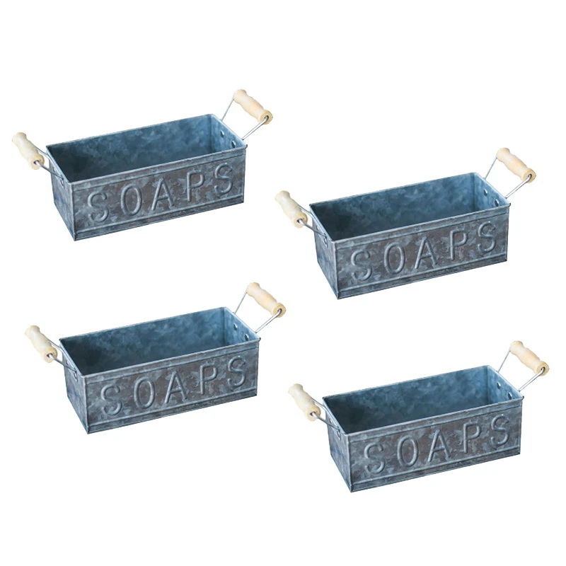 

4 шт., Металлический горшок для мыла, с ручкой