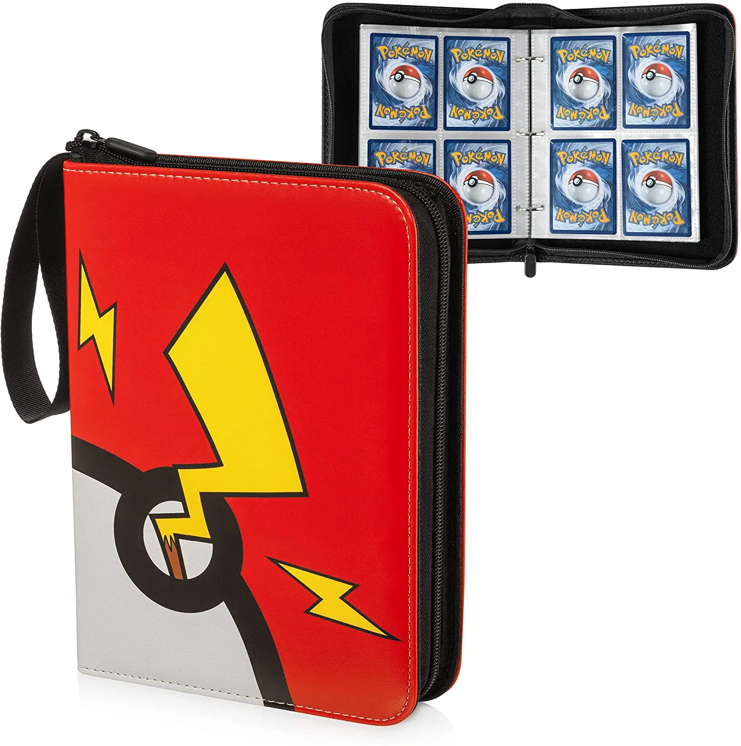 

Trading Card Binder Pikachu Binder Fits 400 Standard Size Cards with 50 Removable Sleeves 4 Pocket Card Holder Binder Card Book