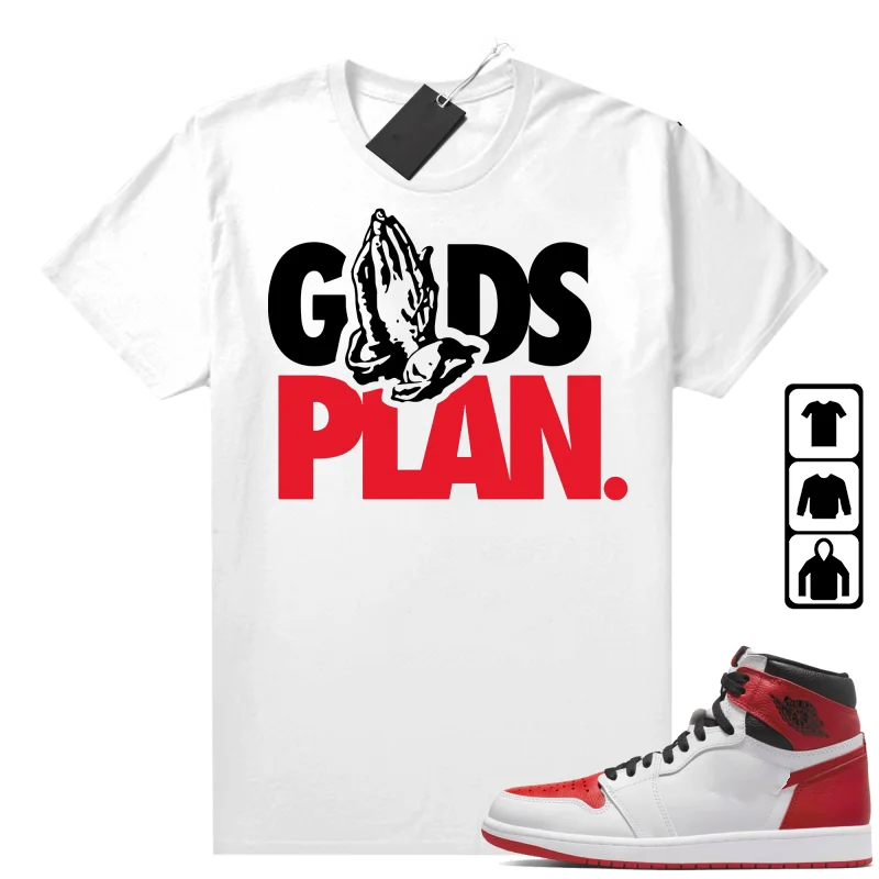 

Heritage 1s Unisex Tees Sneaker Match Shirts Gods Plan Print Men Streetwear 100% Cotton Graphic T Shirts For Men