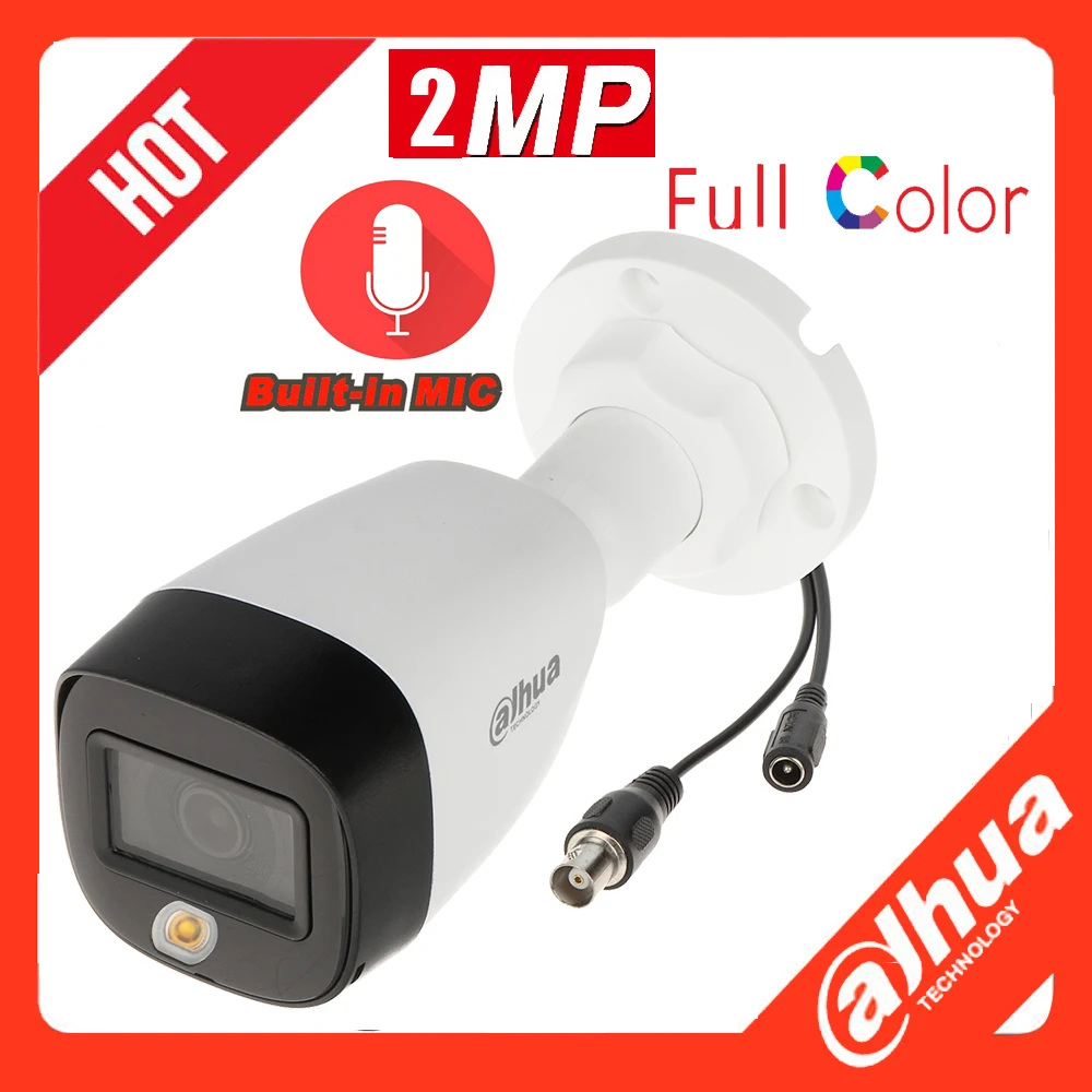 DAHUA HAC-HFW1209C-A-LED 2MP полноцветная HDCVI AHD HD-CVI CVBS камера с микрофоном |