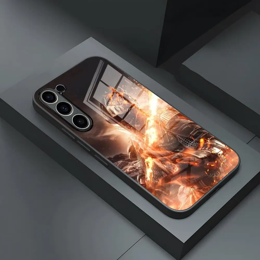 Чехол D-Dark для S24 Ultra Samsung S23 Fe S22 S20 S21 Plus Galaxy A54 A34 A24 A53 Note 20 со стеклянной крышкой