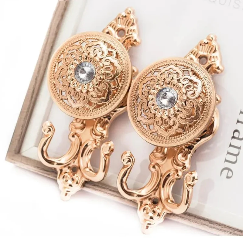 

2Pcs High-Quality Zinc Alloy Moire Metal Hook Curtain Accessories Hanging Ball Straps Wall Hook Wall Hook Coat Hat Hook