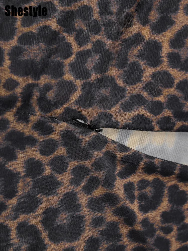 Прозрачный комбинезон с леопардовым принтом Shestyle женский прозрачный