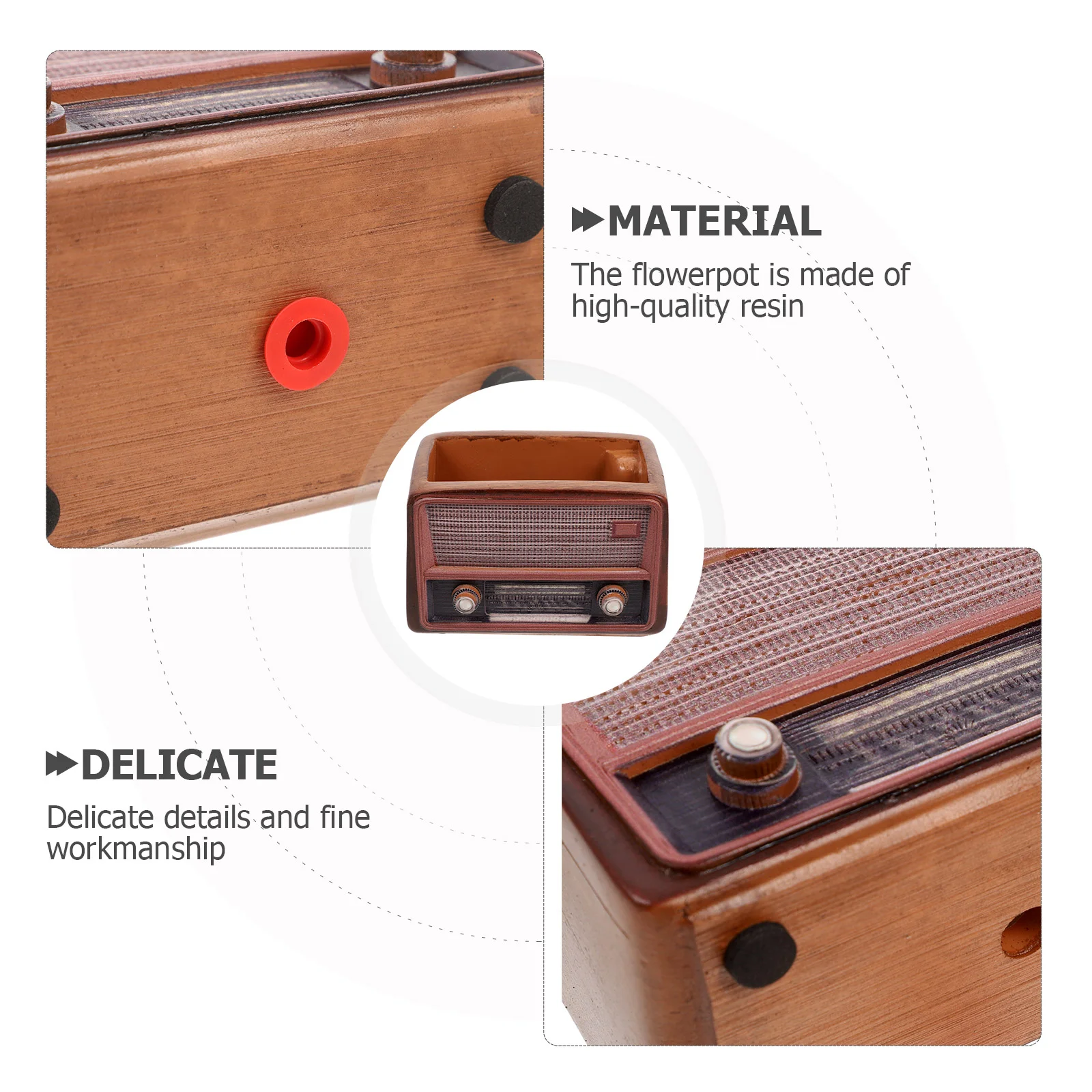 

Flowerpot Small Home Decor Decorative Garden Mini Radio Container Planting Resin