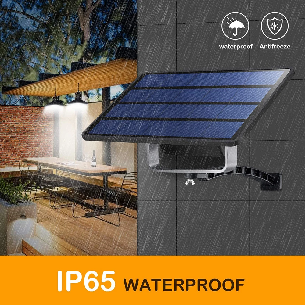 

IP65 Waterproof Double Head Solar Pendant Light Outdoor Indoor Solar Lamp With Cable Suitable for courtyard, garden, indoor etc,