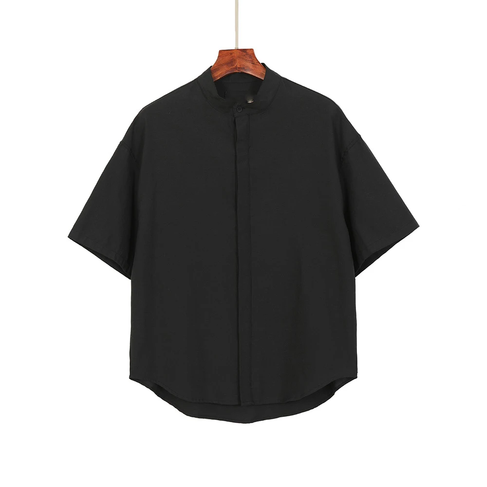 

Модная мужская Свободная рубашка, роскошные летние топы, черная дышащая хлопковая бейсбольная форма, футболка с коротким рукавом, блузка, м...