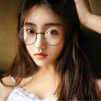 korean fashion classic round frame glasses retro personality art metal frame glasses simple creative casual unisex glasses