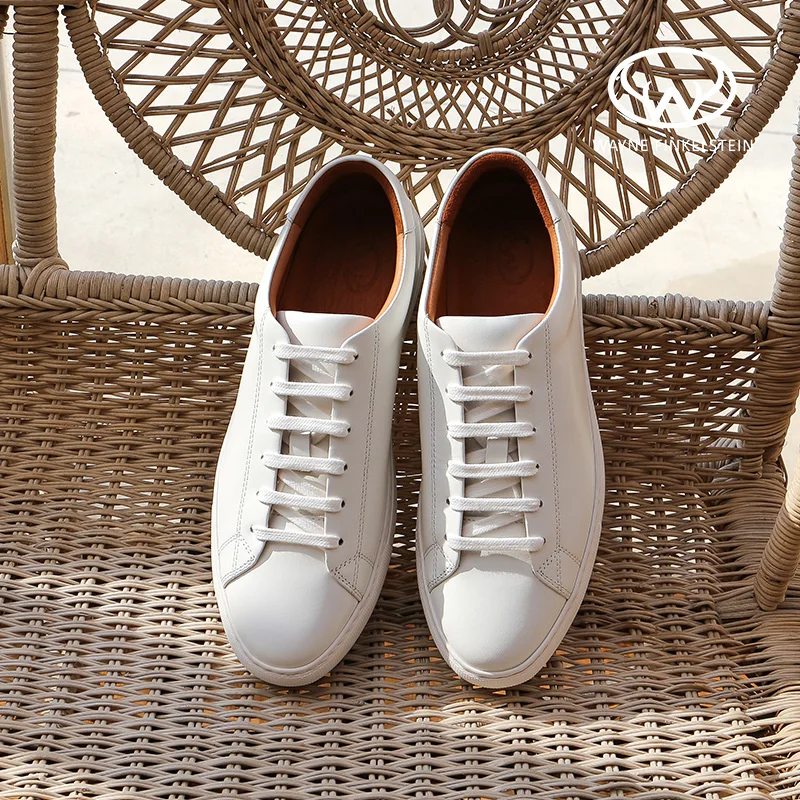 Wayne Deerskin 2022 Spring Autumn Genuine Leather Breathable Flat Bottom Lace Up Sports Casual Man Shoes Sneakers