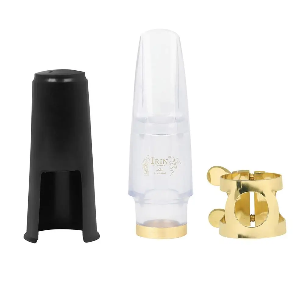 Alto Saxophone Mouthpiece Kit Transparent Mouthpiece Clip Ligature Cap Musical Instrument Accessories Dropship