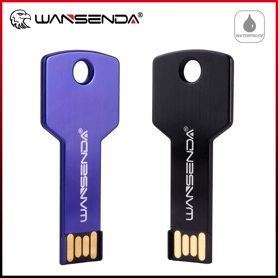 

WANSENDA Key Shape USB Flash Drive 32GB Pen Drive 4GB 8GB 16GB 64GB Pendrive 128GB Waterproof USB Memory Stick Flash Drive