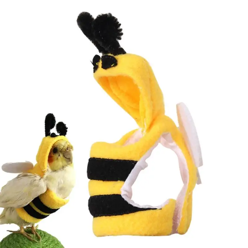

Parrot Bee Costume Pet Small Animals Clothes Washable Parrots Bee Shaped Hoodie Cosplay Costume Birds Flight Suits Pet Accessory