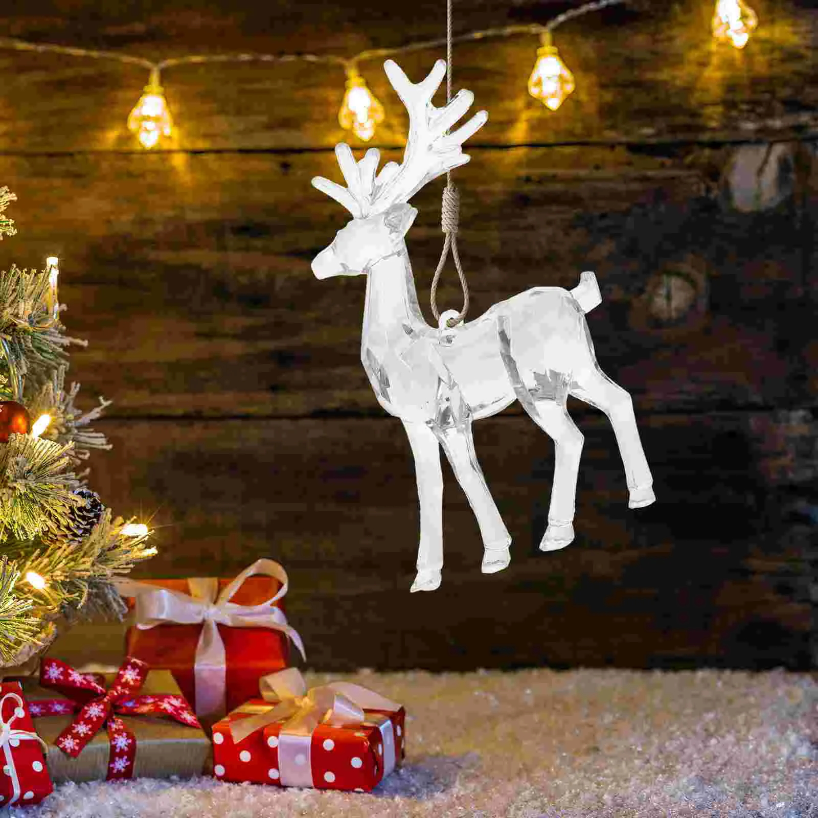 

2 Pcs Christmas Decoration Decorative Props The Gift Accessories Xmas Hanging Ornament Acrylic Tree Child