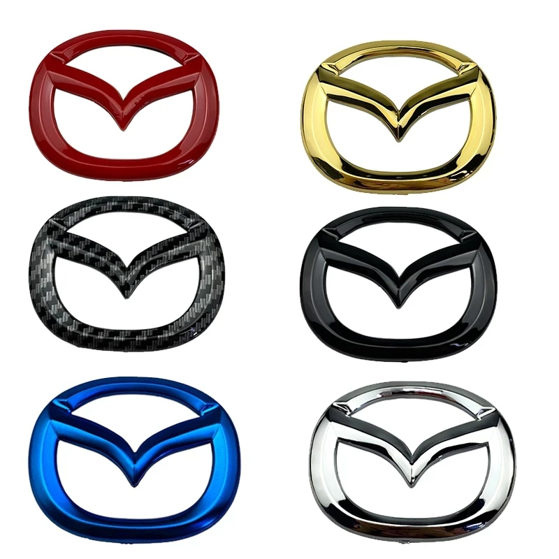 Aluminum Car Emblem Cover Stickers for Mazda Axela 323 CX5 CX3 CX6 RX7 MX5 CX9 CX7 Auto Logo Steering Wheel Badge Decals |