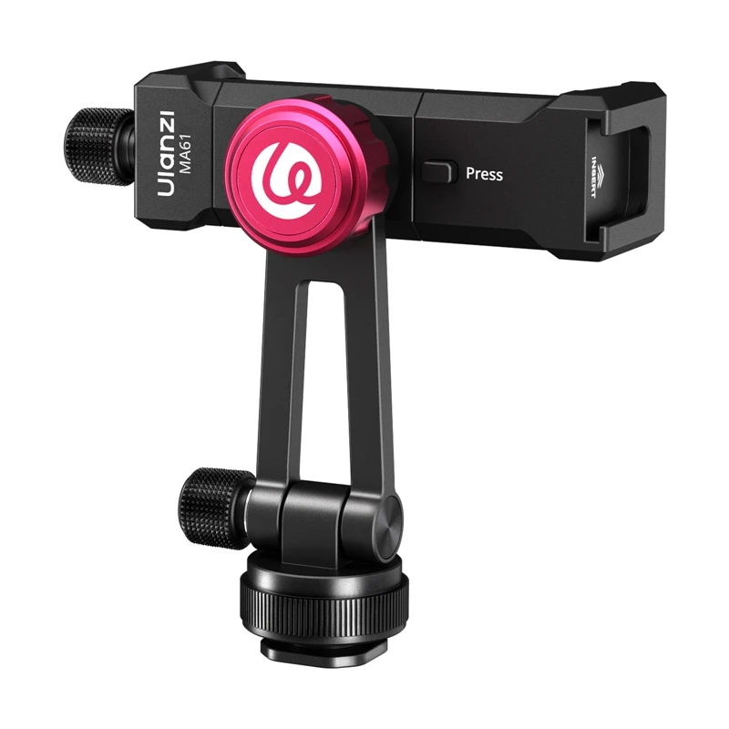 Фото Ulanzi MA51 QuickClip Phone Clamp / MA61 QuickClip Phone Clamp с креплением для холодной башмака для камеры телефона для путешествий на открытом воздухе Livestream №2