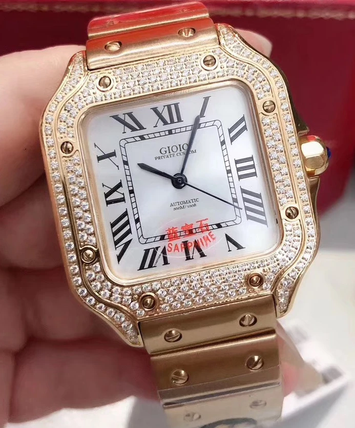 

Men Rose Gold Diamond Quartz Rome Sport Watch