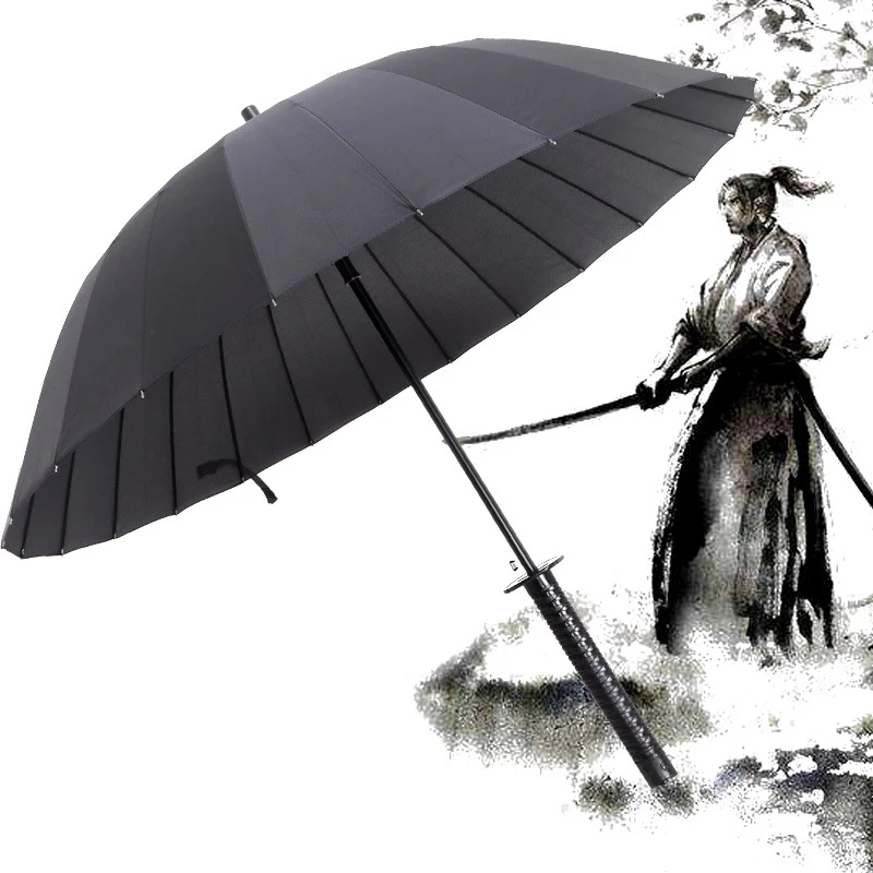 Creative Automatic Sword Umbrella with Long Handle Japanese Samurai Man Women Windproof Rainproof Prevent Uv Umbrellas |